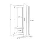 Ντουλάπα ρούχων Vivian Megapap δίφυλλη χρώμα φυσικό οξιάς 80x51,8x181εκ. - Image 6