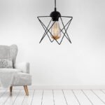 Φωτιστικό οροφής Faven Megapap E27 μεταλλικό μονόφωτο χρώμα μαύρο 17x17x70εκ. - Image 2