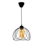 Φωτιστικό οροφής Abilene Megapap E27 μεταλλικό μονόφωτο χρώμα μαύρο 26x26x68εκ.