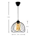 Φωτιστικό οροφής Abilene Megapap E27 μεταλλικό μονόφωτο χρώμα μαύρο 26x26x68εκ. - Image 3