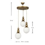 Φωτιστικό οροφής Latona Megapap E27 μεταλλικό τρίφωτο χρώμα χρυσό 30x30x85εκ. - Image 3