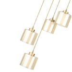 Φωτιστικό οροφής Kenedy Megapap E27 μεταλλικό - γυάλινο τετράφωτο χρώμα χρυσό Ø35x100εκ. - Image 3