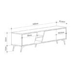 Έπιπλο τηλεόρασης Fiona Megapap χρώμα sapphire oak - γκρι ρετρό 180x35,6x48εκ. - Image 6