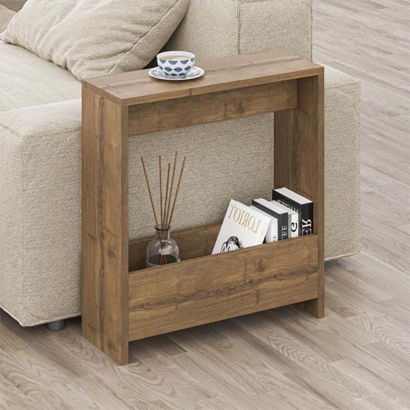 GP037-02702-0 Τραπεζάκι βοηθητικό Simpi Megapap χρώμα ανοιχτό καρυδί 55x20x60εκ. - Image 1