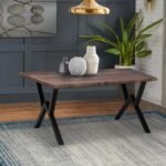 Τραπέζι Walter Megapap Mdf - μεταλλικό χρώμα καρυδί 140x80x75εκ. - Image 3