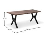 Τραπέζι Walter Megapap Mdf - μεταλλικό χρώμα καρυδί 140x80x75εκ. - Image 6