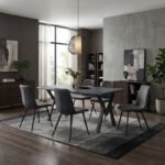 Τραπέζι Walter Megapap Mdf - μεταλλικό χρώμα σκούρο γκρι σκυροδέματος 160x80x75εκ. - Image 2