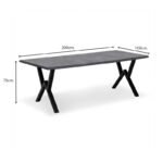 Τραπέζι Walter Megapap Mdf - μεταλλικό χρώμα σκούρο γκρι σκυροδέματος 200x100x75εκ. - Image 5