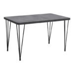 Τραπέζι Roger Megapap Mdf - μεταλλικό χρώμα σκούρο γκρι σκυροδέματος 120x70x75εκ.