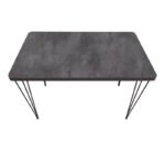 Τραπέζι Roger Megapap Mdf - μεταλλικό χρώμα σκούρο γκρι σκυροδέματος 120x70x75εκ. - Image 5