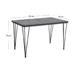 Τραπέζι Roger Megapap Mdf - μεταλλικό χρώμα σκούρο γκρι σκυροδέματος 120x70x75εκ. - Image 6