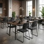 Τραπέζι Levico Megapap Mdf - μεταλλικό χρώμα καπνιστή καρυδιά 130x75x75εκ. - Image 3