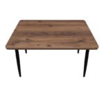 Τραπέζι Levico Megapap Mdf - μεταλλικό χρώμα καπνιστή καρυδιά 130x75x75εκ. - Image 5