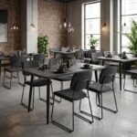 Τραπέζι Levico Megapap Mdf - μεταλλικό χρώμα σκούρο γκρι σκυροδέματος 130x75x75εκ. - Image 3