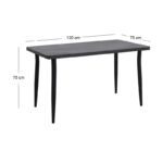 Τραπέζι Levico Megapap Mdf - μεταλλικό χρώμα σκούρο γκρι σκυροδέματος 130x75x75εκ. - Image 6