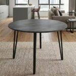 Τραπέζι Zeno Megapap χρώμα σκούρο γκρι σκυροδέματος Ø110x73,5εκ.