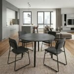 Τραπέζι Zeno Megapap χρώμα σκούρο γκρι σκυροδέματος Ø110x73,5εκ. - Image 2