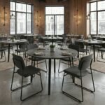 Τραπέζι Zeno Megapap χρώμα σκούρο γκρι σκυροδέματος Ø110x73,5εκ. - Image 3