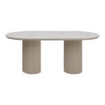 Τραπέζι Hazar Megapap Mdf χρώμα travertine - sandstone 180x90x77εκ. - Image 4