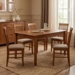 Καρέκλα τραπεζαρίας Francis Megapap από μασίφ ξύλο οξιάς χρώμα καρυδί 48x42x96εκ. - Image 3