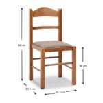 Καρέκλα τραπεζαρίας Virginia Megapap από μασίφ ξύλο οξιάς χρώμα καρυδί 42,5x42,5x88εκ. - Image 5