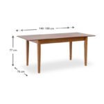 Τραπέζι Adare Megapap μασίφ ξύλο-MDF επεκτεινόμενο χρώμα καρυδί 140/180x78x77εκ. - Image 10