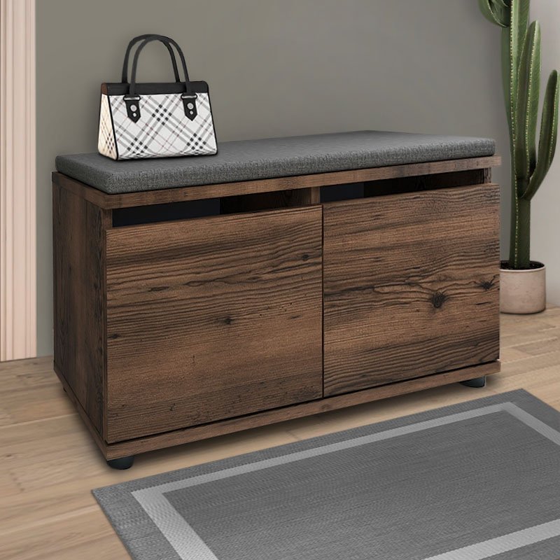 GP041-00503-0 Παπουτσοθήκη Twain Megapap 8 ζευγών χρώμα καπνιστή καρυδιά 80x35x42εκ. - Image 1