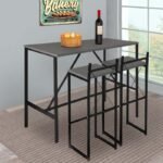 Τραπέζι μπαρ - stand Crego Megapap μεταλλικό - μελαμίνης χρώμα ανθρακί - μαύρο 100x45x89εκ. - Image 2