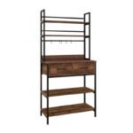 Έπιπλο κουζίνας Printo Megapap μεταλλικό - μελαμίνης χρώμα μαύρο - καπνιστή καρυδιά 81,6x37,5x169,1εκ. - Image 4