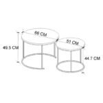 Τραπεζάκι σαλονιού σετ 2 τμχ Hilal Megapap χρώμα pine oak Ø66x49,5εκ. - Image 5