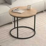 Τραπεζάκι σαλονιού σετ 2 τμχ Hilal Megapap χρώμα sapphire oak Ø66x49,5εκ. - Image 3