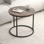 Τραπεζάκι σαλονιού σετ 2 τμχ Hilal Megapap χρώμα καπνιστή καρυδιά Ø66x49,5εκ. - Image 3