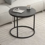 Τραπεζάκι σαλονιού σετ 2 τμχ Hilal Megapap χρώμα μαύρο εφέ μαρμάρου Ø66x49,5εκ. - Image 3
