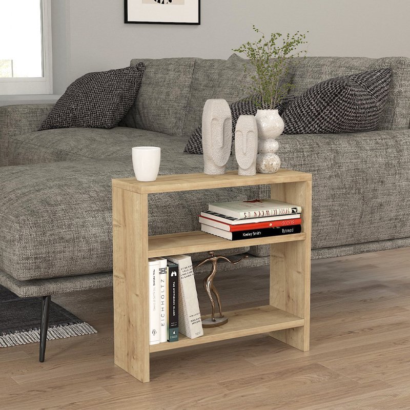 GP042-00952-0 Τραπεζάκι βοηθητικό Silvanus Megapap χρώμα sapphire oak 51x17,5x49εκ. - Image 1