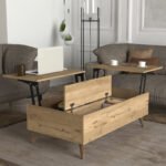 Τραπεζάκι σαλονιού Roy Megapap με σερβιτόρο χρώμα sepet oak 121x69x40εκ. - Image 3