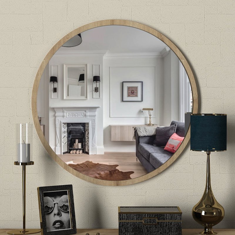 GP042-02132-0 Καθρέπτης τοίχου Glob Μegapap χρώμα sapphire oak 59x2x59εκ. - Image 1