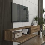 Έπιπλο τηλεόρασης επιτοίχιο Espanse Megapap χρώμα καρυδί 241,8x31,7x30εκ. - Image 3