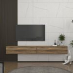 Έπιπλο τηλεόρασης επιτοίχιο Espanse Megapap χρώμα καρυδί 241,8x31,7x30εκ. - Image 4