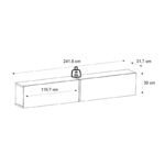 Έπιπλο τηλεόρασης επιτοίχιο Espanse Megapap χρώμα καρυδί 241,8x31,7x30εκ. - Image 6