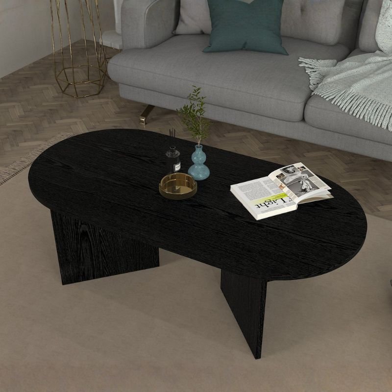 GP042-03295-0 Τραπεζάκι σαλονιού Cortado Megapap χρώμα sencron black 120x60x39,6εκ. - Image 1