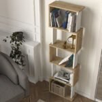 Βιβλιοθήκη Alvina Megapap χρώμα sapphire oak - λευκό 45x19,6x158,8εκ. - Image 3