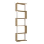 Βιβλιοθήκη Alvina Megapap χρώμα sapphire oak - λευκό 45x19,6x158,8εκ. - Image 4