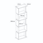 Βιβλιοθήκη Alvina Megapap χρώμα sapphire oak - λευκό 45x19,6x158,8εκ. - Image 5