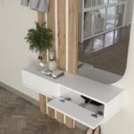 Έπιπλο εισόδου Reyas Megapap χρώμα λευκό - sepet oak 90x27x205,6εκ. - Image 2