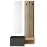 Έπιπλο εισόδου Dumont Megapap χρώμα ανθρακί - sepet oak 104,8x35x198εκ. - Image 5