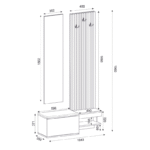 Έπιπλο εισόδου Dumont Megapap χρώμα ανθρακί - sepet oak 104,8x35x198εκ. - Image 8