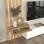 Σύνθεση τηλεόρασης Rosaline Megapap χρώμα λευκό - sepet oak 183x31,3x196,9εκ. - Image 7