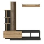 Σύνθεση τηλεόρασης Vermont Megapap χρώμα ανθρακί - sepet oak 180x40x193,8εκ. - Image 8