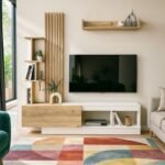 Σύνθεση τηλεόρασης Vermont Megapap χρώμα λευκό - sepet oak 180x40x193,8εκ. - Image 7