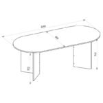 Τραπέζι Cortado Megapap χρώμα sapphire oak 200x90x74εκ. - Image 8